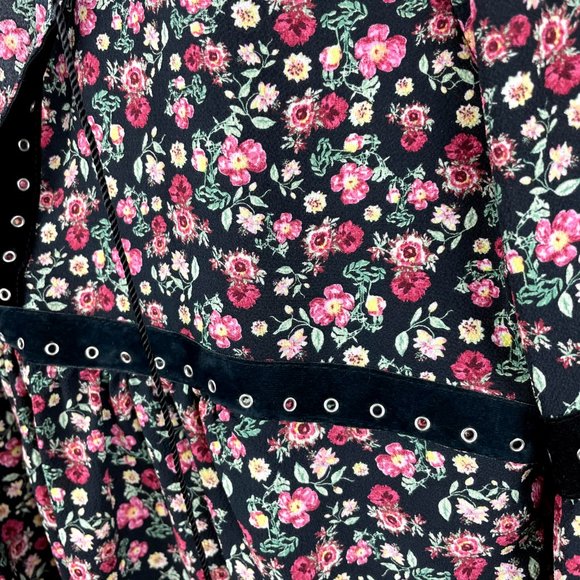 Cache Cache Boho Floral Baby Doll Peasant Blouse M - Picture 4 of 9